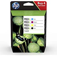 HP 953XL 3HZ52AE- Negro y Tricolor- Cartuchos de Tinta de Alta Capacidad Originales- Pack de 4- compatible con…